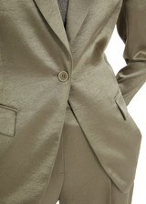 MARC CAIN COLLECTIONS Sage Powder Hammered Satin Blazer | YC 34.23 W46 MARC CAIN COLLECTIONS Sage Powder Hammered Satin Blazer | YC 34.23 W46