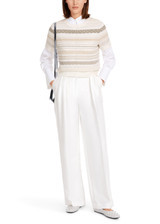 MARC CAIN COLLECTIONS Sage Powder Rethink Together Striped Pullover | YC 41.17 M17