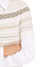 MARC CAIN COLLECTIONS Sage Powder Rethink Together Striped Pullover | YC 41.17 M17 MARC CAIN COLLECTIONS Sage Powder Rethink Together Striped Pullover | YC 41.17 M17