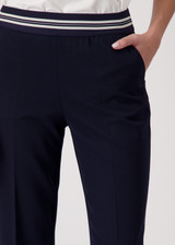 MONARI Blue Trousers With Their Elasticated Waistband | 409205 MONARI Blue Trousers With Their Elasticated Waistband | 409205