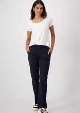 MONARI Deep Ocean Chinos With Side Slit | 409338 MONARI Deep Ocean Chinos With Side Slit | 409338