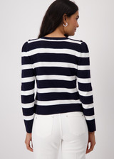 MONARI Deep Ocean Striped Striped Cardigan | 409228