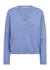 MOS MOSH Hydrangea Chani Placket Knit | 168660 MOS MOSH Hydrangea Chani Placket Knit | 168660