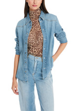 MARC CAIN SPORTS Baby Blue Rethink Together Blouse In Used Denim | YS 51.07 D06