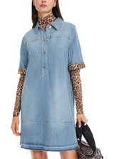 MARC CAIN SPORTS Baby Blue Short Rethink Together Shirt Dress | YS 21.09 D06 MARC CAIN SPORTS Baby Blue Short Rethink Together Shirt Dress | YS 21.09 D06