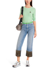 MARC CAIN SPORTS Dark Apple Green Long Sleeve With Striped Pattern | YS 48.05 J23 MARC CAIN SPORTS Dark Apple Green Long Sleeve With Striped Pattern | YS 48.05 J23