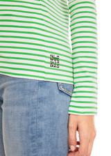 MARC CAIN SPORTS Dark Apple Green Long Sleeve With Striped Pattern | YS 48.05 J23 MARC CAIN SPORTS Dark Apple Green Long Sleeve With Striped Pattern | YS 48.05 J23