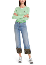 MARC CAIN SPORTS Dark Apple Green Long Sleeve With Striped Pattern | YS 48.05 J23 MARC CAIN SPORTS Dark Apple Green Long Sleeve With Striped Pattern | YS 48.05 J23
