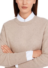 MARC CAIN COLLECTIONS New Pearl Melange Cashmere Sweater With Fine Cable Pattern | YC 41.12 M68 MARC CAIN COLLECTIONS New Pearl Melange Cashmere Sweater With Fine Cable Pattern | YC 41.12 M68