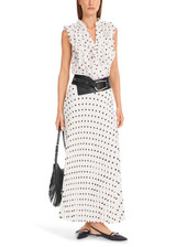 MARC CAIN COLLECTIONS Off-White Maxi Pleated Skirt With Polka Dot Print | YC 71.15 W28 MARC CAIN COLLECTIONS Off-White Maxi Pleated Skirt With Polka Dot Print | YC 71.15 W28
