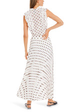 MARC CAIN COLLECTIONS Off-White Maxi Pleated Skirt With Polka Dot Print | YC 71.15 W28