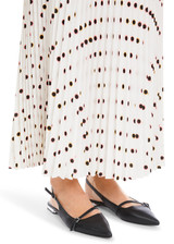 MARC CAIN COLLECTIONS Off-White Maxi Pleated Skirt With Polka Dot Print | YC 71.15 W28 MARC CAIN COLLECTIONS Off-White Maxi Pleated Skirt With Polka Dot Print | YC 71.15 W28