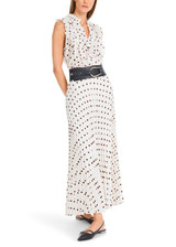 MARC CAIN COLLECTIONS Off-White Maxi Pleated Skirt With Polka Dot Print | YC 71.15 W28 MARC CAIN COLLECTIONS Off-White Maxi Pleated Skirt With Polka Dot Print | YC 71.15 W28