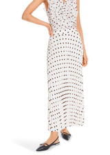 MARC CAIN COLLECTIONS Off-White Maxi Pleated Skirt With Polka Dot Print | YC 71.15 W28 MARC CAIN COLLECTIONS Off-White Maxi Pleated Skirt With Polka Dot Print | YC 71.15 W28