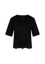MARC CAIN COLLECTIONS Black T-Shirt With Delicate Lace | YC 48.36 J14 MARC CAIN COLLECTIONS Black T-Shirt With Delicate Lace | YC 48.36 J14