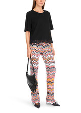 MARC CAIN COLLECTIONS Black T-Shirt With Delicate Lace | YC 48.36 J14 MARC CAIN COLLECTIONS Black T-Shirt With Delicate Lace | YC 48.36 J14
