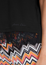 MARC CAIN COLLECTIONS Black T-Shirt With Delicate Lace | YC 48.36 J14 MARC CAIN COLLECTIONS Black T-Shirt With Delicate Lace | YC 48.36 J14