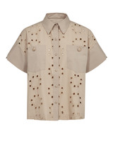 MOS MOSH Feather Gray Mmtazhi Cotny Shirt | 169170 MOS MOSH Feather Gray Mmtazhi Cotny Shirt | 169170