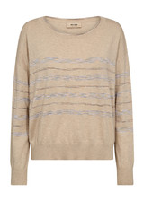 MOS MOSH Feather Gray Mmpitch Tani Ls Stripe Knit | 168680