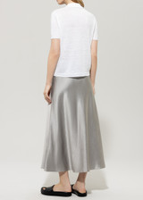 LUISA CERANO Gray Satin Skirt | 518279/3710-0151 LUISA CERANO Gray Satin Skirt | 518279/3710-0151