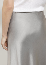 LUISA CERANO Gray Satin Skirt | 518279/3710-0151