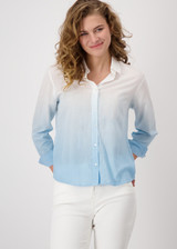 MONARI Blue Batik Shirt With Embellishment | 409132