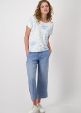 MONARI Blue T-Shirt With Floral Print | 409173 MONARI Blue T-Shirt With Floral Print | 409173