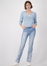 MONARI Blue Tweed Cardigan | 409286