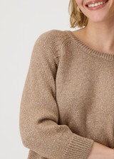 MONARI Brown Knitted Jumper With Lurex | 409319