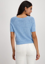 MONARI Blue Knitted Jumper With Ribbon Yarn | 409397 MONARI Blue Knitted Jumper With Ribbon Yarn | 409397
