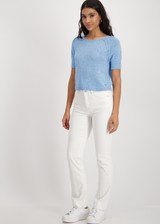 MONARI Blue Knitted Jumper With Ribbon Yarn | 409397 MONARI Blue Knitted Jumper With Ribbon Yarn | 409397