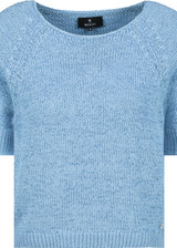 MONARI Blue Knitted Jumper With Ribbon Yarn | 409397 MONARI Blue Knitted Jumper With Ribbon Yarn | 409397