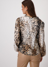 MONARI Beige Blouse With Leopard Pattern | 409419 MONARI Beige Blouse With Leopard Pattern | 409419