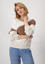 MONARI White Knitted Jumper With Intarsia Pattern | 409466