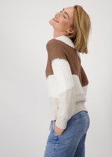 MONARI White Knitted Jumper With Intarsia Pattern | 409466