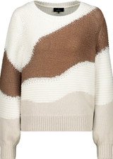 MONARI White Knitted Jumper With Intarsia Pattern | 409466 MONARI White Knitted Jumper With Intarsia Pattern | 409466