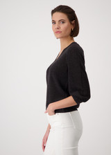 MONARI Brown Knitted Jumper With Rice Grain Pattern | 409248 MONARI Brown Knitted Jumper With Rice Grain Pattern | 409248