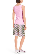 MARC CAIN SPORTS Fresh Pink Sleeveless Top In Cotton Rib | YS 61.25 J50 MARC CAIN SPORTS Fresh Pink Sleeveless Top In Cotton Rib | YS 61.25 J50