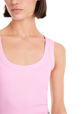 MARC CAIN SPORTS Fresh Pink Sleeveless Top In Cotton Rib | YS 61.25 J50 MARC CAIN SPORTS Fresh Pink Sleeveless Top In Cotton Rib | YS 61.25 J50