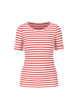 MARC CAIN ADDITIONS Flame Red Striped T-Shirt Made Of Cotton Rib | YA 48.09 J90 MARC CAIN ADDITIONS Flame Red Striped T-Shirt Made Of Cotton Rib | YA 48.09 J90