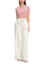 MARC CAIN ADDITIONS Flame Red Striped T-Shirt Made Of Cotton Rib | YA 48.09 J90 MARC CAIN ADDITIONS Flame Red Striped T-Shirt Made Of Cotton Rib | YA 48.09 J90