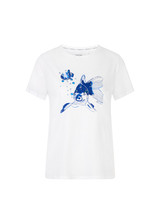 MARC CAIN COLLECTIONS White T-Shirt With 3D Design | YC 48.32 J71 MARC CAIN COLLECTIONS White T-Shirt With 3D Design | YC 48.32 J71