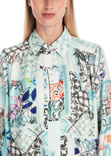 MARC CAIN COLLECTIONS Breath Shirt Dress In Printed Silk | YC 21.36 W75 MARC CAIN COLLECTIONS Breath Shirt Dress In Printed Silk | YC 21.36 W75