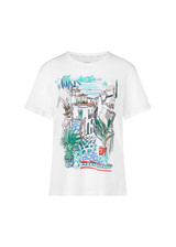 MARC CAIN COLLECTIONS White 100% Cotton T-Shirt With Print | YC 48.10 J56