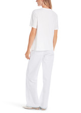 MARC CAIN COLLECTIONS White 100% Cotton T-Shirt With Print | YC 48.10 J56 MARC CAIN COLLECTIONS White 100% Cotton T-Shirt With Print | YC 48.10 J56