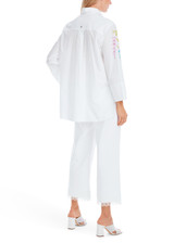 MARC CAIN COLLECTIONS White Organic Cotton Shirt Blouse With Print | YC 51.34 W94 MARC CAIN COLLECTIONS White Organic Cotton Shirt Blouse With Print | YC 51.34 W94