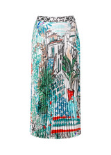 MARC CAIN COLLECTIONS Breath Pleated Midi Skirt With Print | YC 71.29 W76 MARC CAIN COLLECTIONS Breath Pleated Midi Skirt With Print | YC 71.29 W76