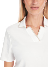 MARC CAIN COLLECTIONS White Feminine Polo Shirt | YC 53.10 J15 MARC CAIN COLLECTIONS White Feminine Polo Shirt | YC 53.10 J15