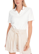 MARC CAIN COLLECTIONS White Feminine Polo Shirt | YC 53.10 J15 MARC CAIN COLLECTIONS White Feminine Polo Shirt | YC 53.10 J15