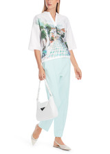 MARC CAIN COLLECTIONS White 100% Cotton Blouse With Print | YC 55.06 J52 MARC CAIN COLLECTIONS White 100% Cotton Blouse With Print | YC 55.06 J52